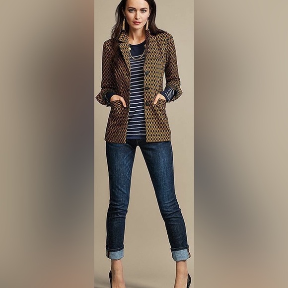 CAbi Regiment Stripe Pullover Lightweight Sweater Blue sizes multiple EUC 3367 - Picture 2 of 5